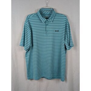 Under Armour The Playoff Polo Green Striped Men's Size XL